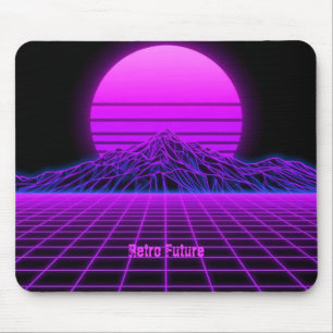 Vintage 80s Retrowave Berglandschap Muismat