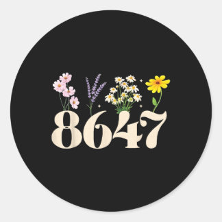 Vintage 86 47 Anti-Trump Flower President Ronde Sticker