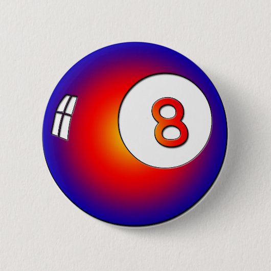 Vintage 8 Ball Ronde Button 5,7 Cm (Voorkant)