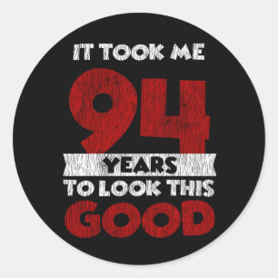 Vintage 94 Jaar Oude Grappige 94e Verjaardagscadea Ronde Sticker