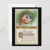 Vintage " A Happy Halloween"  Briefkaart (Voorkant / Achterkant)