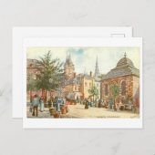 Vintage Aachen Germany Fischmarkt Briefkaart (Voorkant / Achterkant)