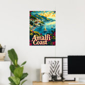 Vintage aan de kust van Amalfi Poster (Thuiskantoor)