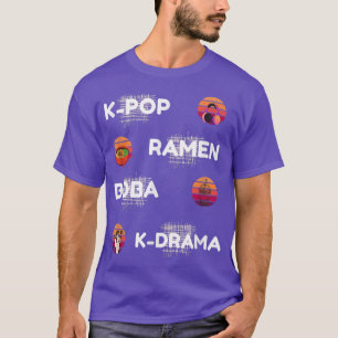 Vintage aangedreven door de K-pop Ramen Boba K-dra T-shirt
