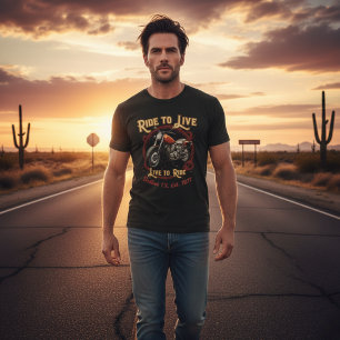 Vintage aanpasbare Dallas Tx. Ride to Live Retro T-shirt