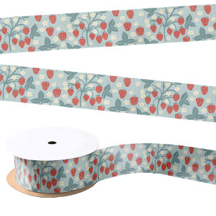 Vintage Aardbei Cottagecore Bloem Botanisch Lint
