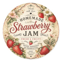 Vintage Aardbei Jam Label