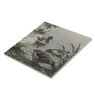 Vintage Abbott Fuller graaft de Duck Pond Tegeltje