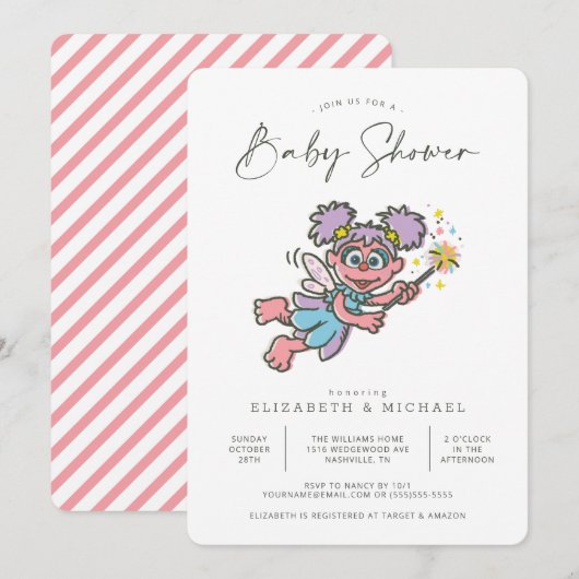 Vintage Abby Cadabby Baby shower Invitation (Devant / Derrière)