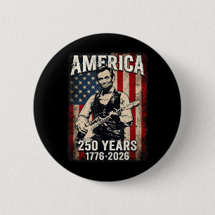 Vintage Abe Lincoln 16e president gitaar spelend Ronde Button 5,7 Cm
