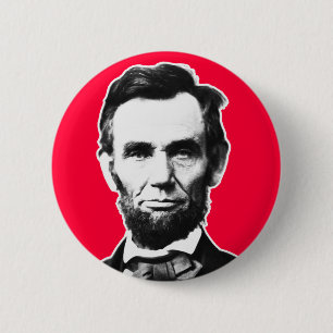 Vintage Abe Lincoln Ronde Button 5,7 Cm