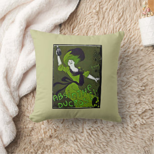 Vintage Absinthe Ad Coussin