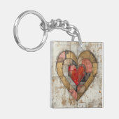Vintage Abstract Hearts - Acrylic Keychain (Voorkant Links)