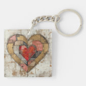 Vintage Abstract Hearts - Acrylic Keychain (Achterkant)
