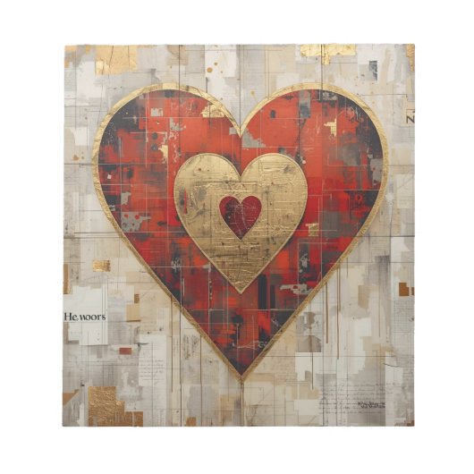 Vintage Abstract Hearts - Note Pad Notitieblok (Voorkant)