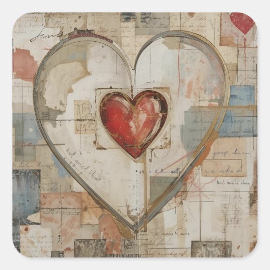 Vintage Abstract Hearts - Stickers (Devant)