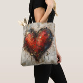Vintage Abstract Hearts - Tote Bag (De près)