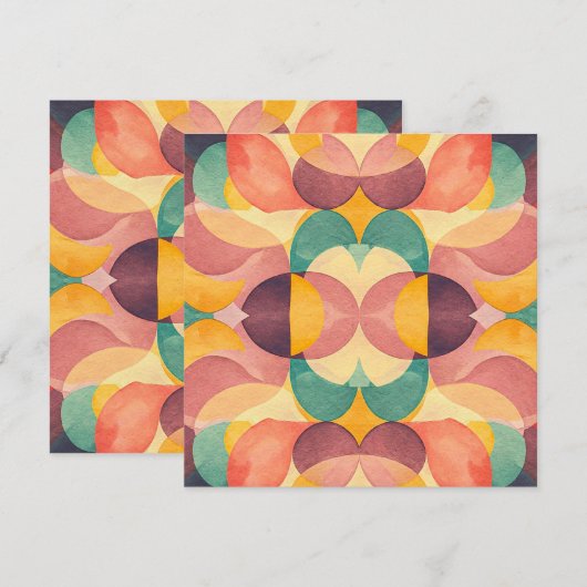 Vintage Abstract Pattern Kaart (Voorkant / Achterkant)