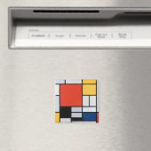 Vintage Abstracte Compositie door Piet Mondrian Magneet (Insitu (Vaatwasser))