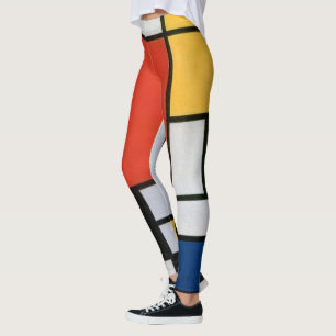 Vintage Abstracte Compositie van Piet Mondrian Leggings