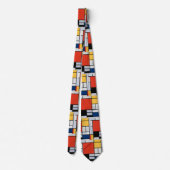 Vintage Abstracte Compositie van Piet Mondrian Stropdas (Achterkant)