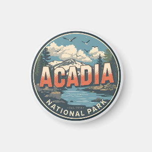 Vintage Acadia National Park natuur geschenken uit Magneet