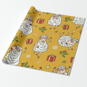 vintage achtergrond schapen cadeaupapier