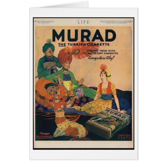 Vintage Ad - 1918 Murad Turkey Cigarette, (Voorkant)