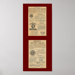 Vintage Ad for Dr. Petit's Salve Poster
