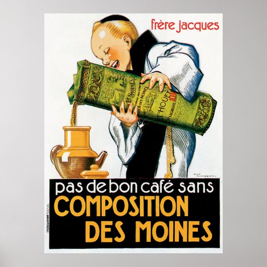Vintage ad Frere Jacques Coffee Poster (Voorkant)