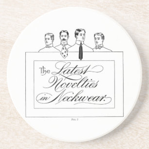 Vintage Ad Mannen Stropdassen Matte Sandstone Drin Zandsteen Onderzetter