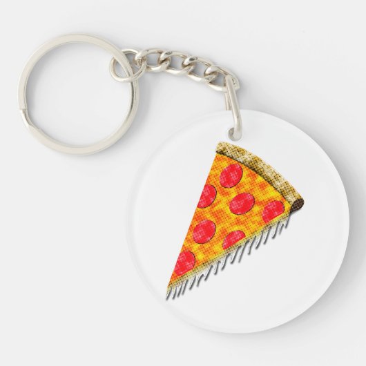 Vintage Ad Pizza Slice Sleutelhanger (Voorkant)