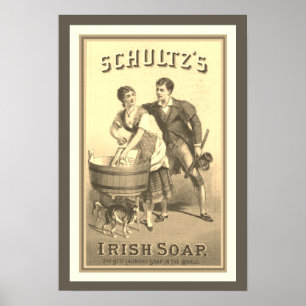Vintage Ad Poster du savon irlandais de Schultz 13