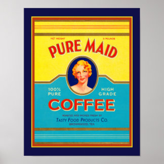 Vintage-AD, Poster voor pure vaste koffie