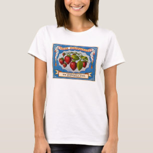 Vintage Ad voor verse aardbeien circa 1868 T-shirt