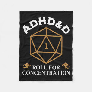 Vintage Adhdd Roll Voor Concentratie Dnd Mannen Vr Fleece Deken