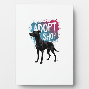 Vintage Adopteer Niet Winkelen Hond Graffiti Reddi Fotoplaat