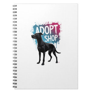 Vintage Adopteer Niet Winkelen Hond Graffiti Reddi Notitieboek