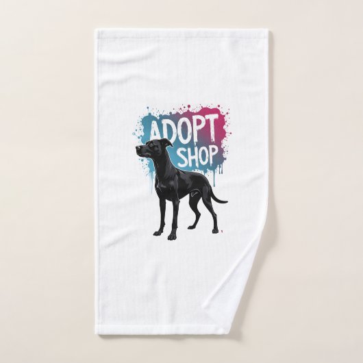 Vintage Adoptez Ne Faites Pas D'Achats Chien Graff (Serviette à main)
