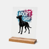 Vintage Adoptez Ne Faites Pas D'Achats Chien Graff (Angle)
