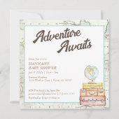 Vintage Adventure Attend Baby shower Invitation (Devant)