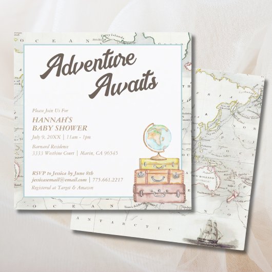 Vintage Adventure Attend Baby shower Invitation