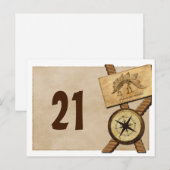 Vintage Adventure Mariage Numéro de table Carte po (Devant / Derrière)