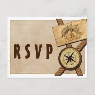 Vintage Adventure Wedding RSVP Briefkaart