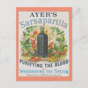 Vintage advertentie voor Ayer's Sarsaparilla. Briefkaart