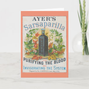 Vintage advertentie voor Ayer's Sarsaparilla. Kaart