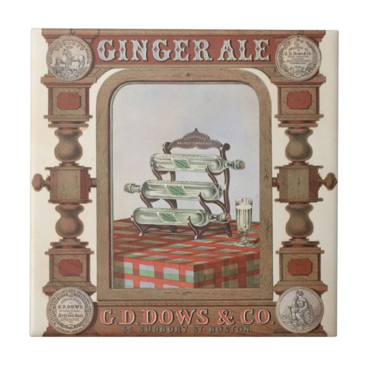 Vintage advertentie voor Belfast Ginger Ale. 2 Tegeltje (Voorkant)