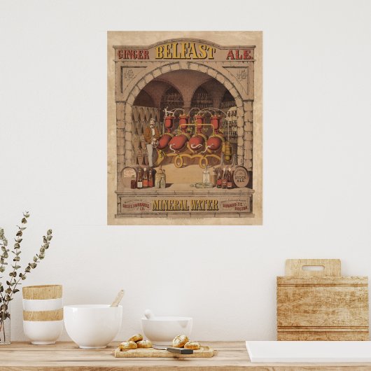 Vintage advertentie voor Belfast Ginger Ale. Poster (Keuken)