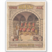 Vintage advertentie voor Belfast Ginger Ale. Sticker (Voorkant)