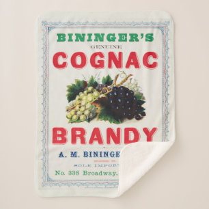 Vintage advertentie voor Bininger's cognac brandy. Sherpa Deken
